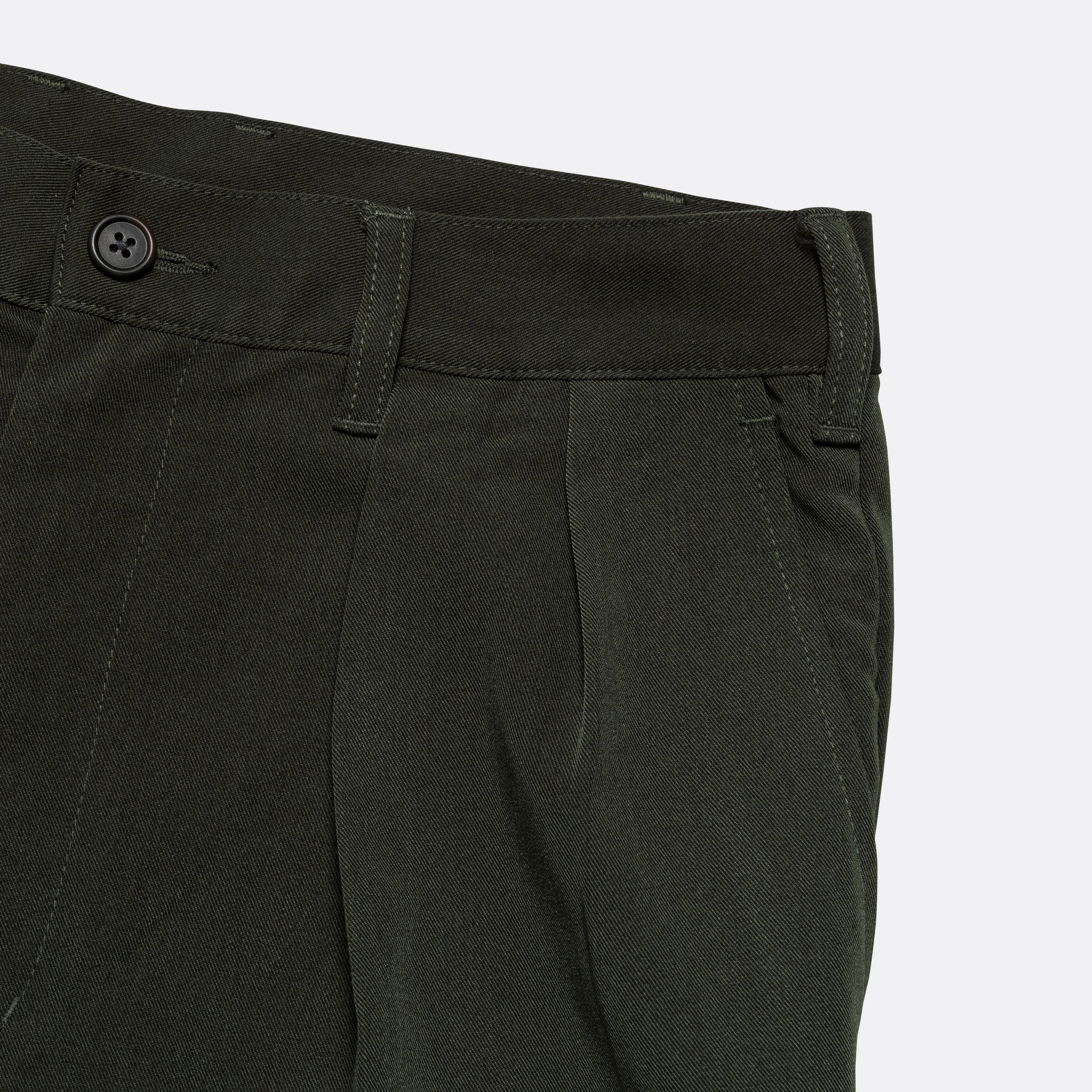 2 Pleats Trousers PE Twill - Green