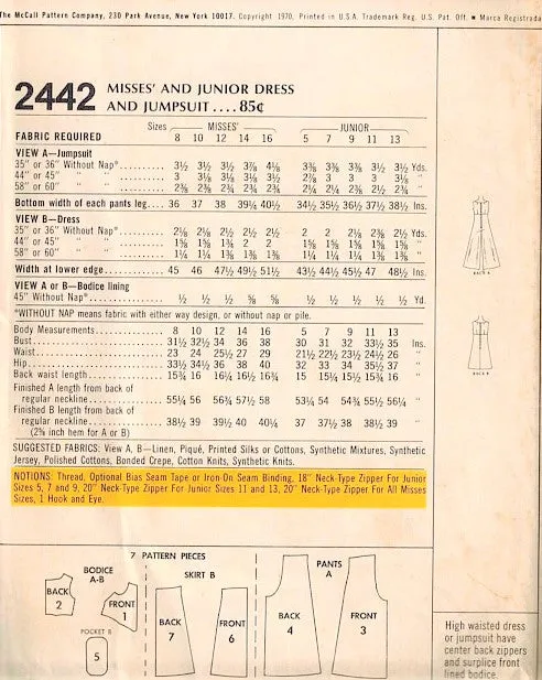 70s FAB Dress and Jumpsuit Pattern McCALLS 2442 High Waisted Surplice Mini Dress and Wide Palazzo Legged Jumpsuit Bust 31 Vintage Sewing Pattern FACTORY FOLDED