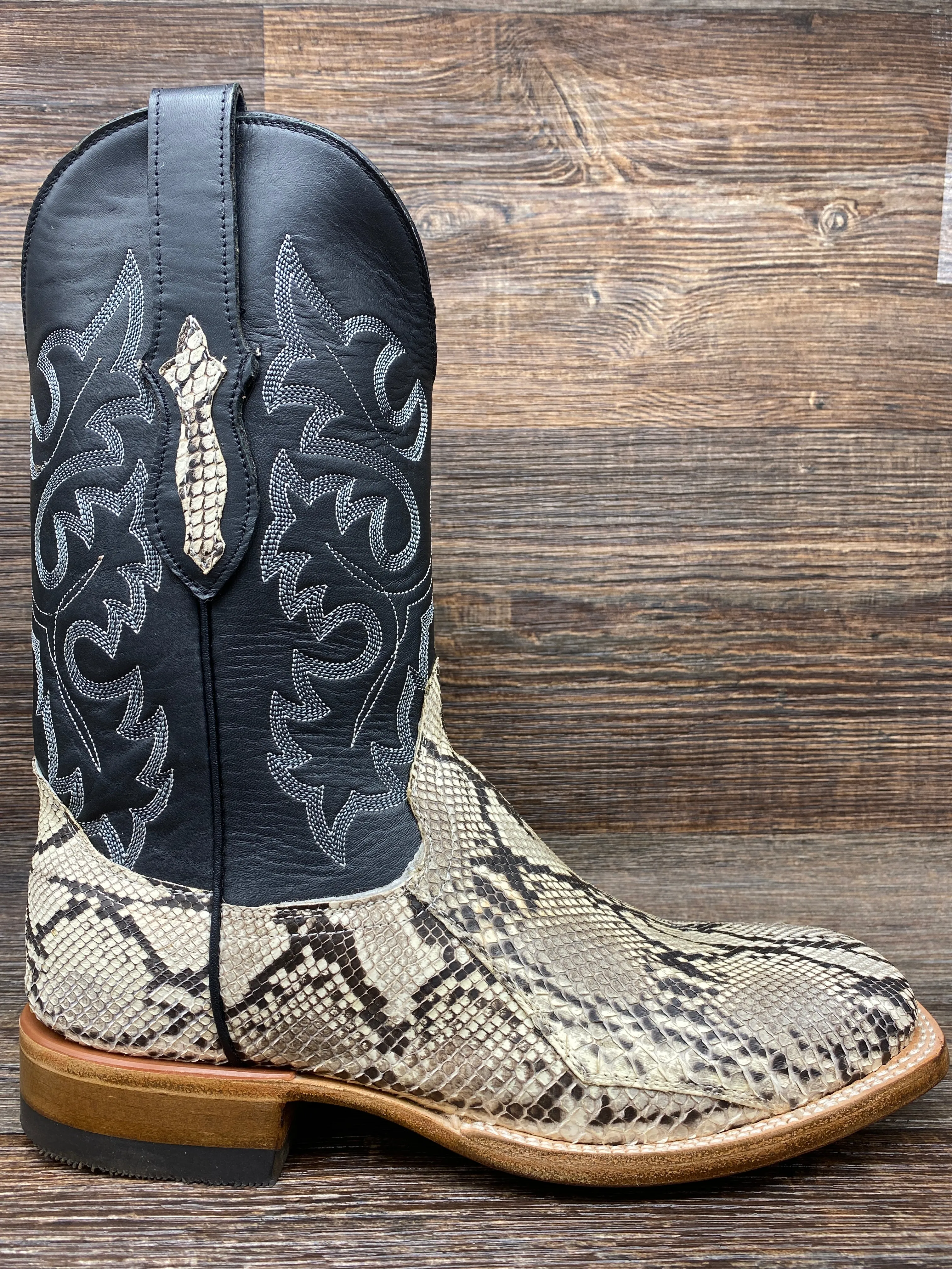 809q Men's Genuine Reticulated Python Square Toe Western Boot by Cowtown