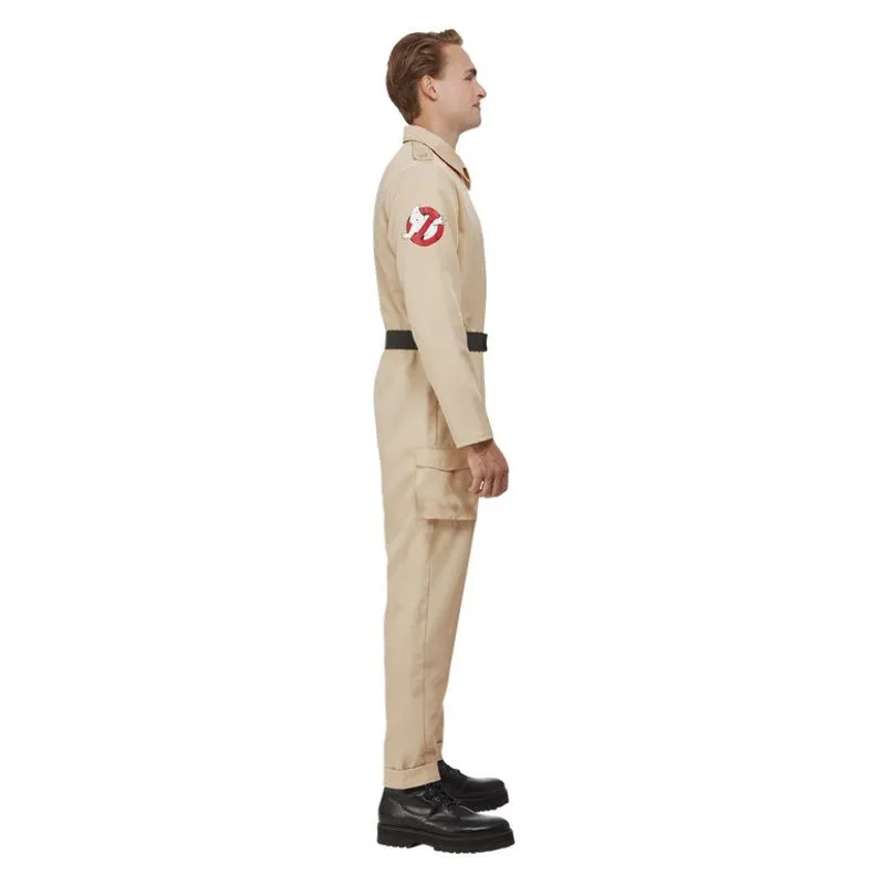 80's Ghostbusters Mens Deluxe Costume Adult Jumpsuit Beige