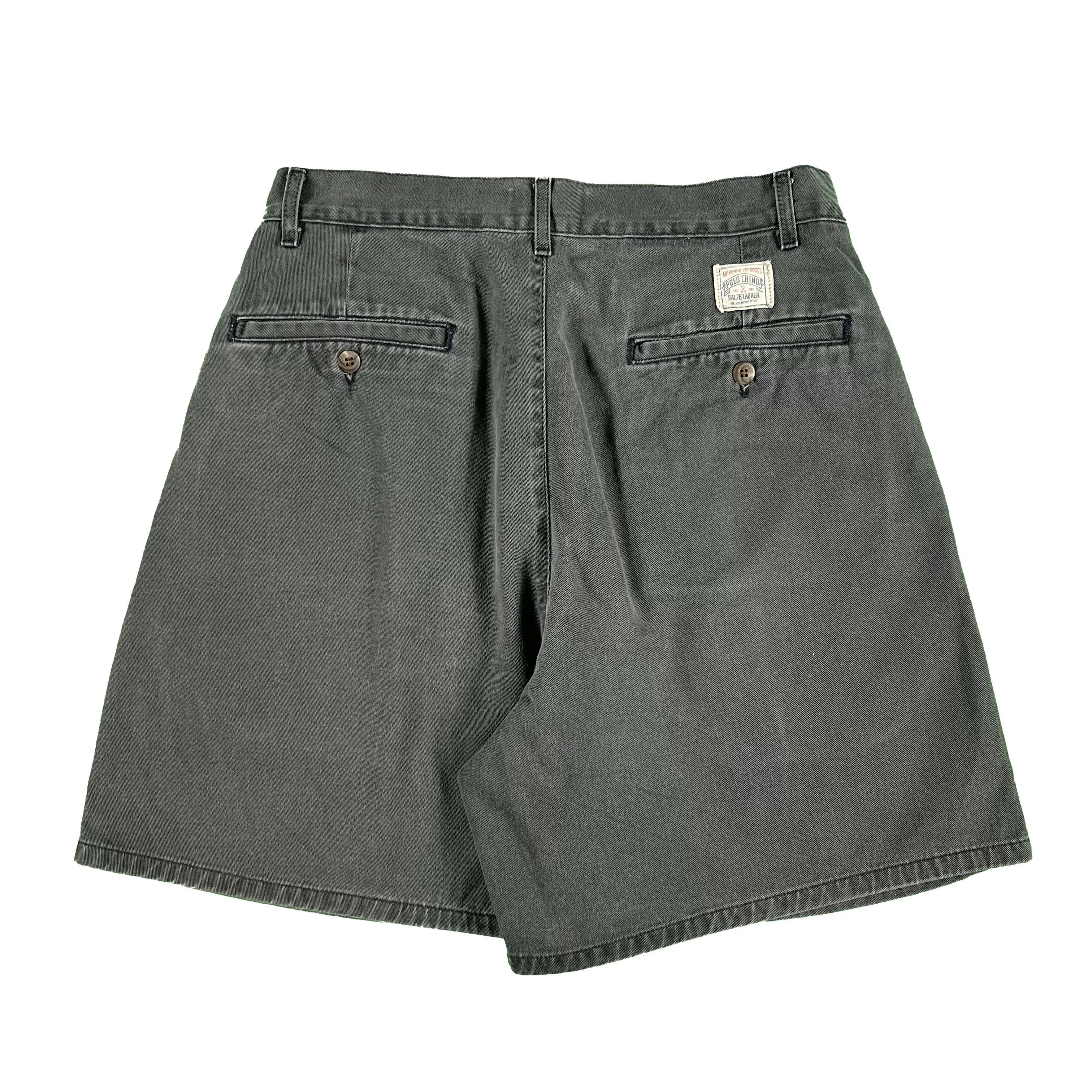 90s Polo RL Sun Faded Black Chino Shorts- 28x5.5