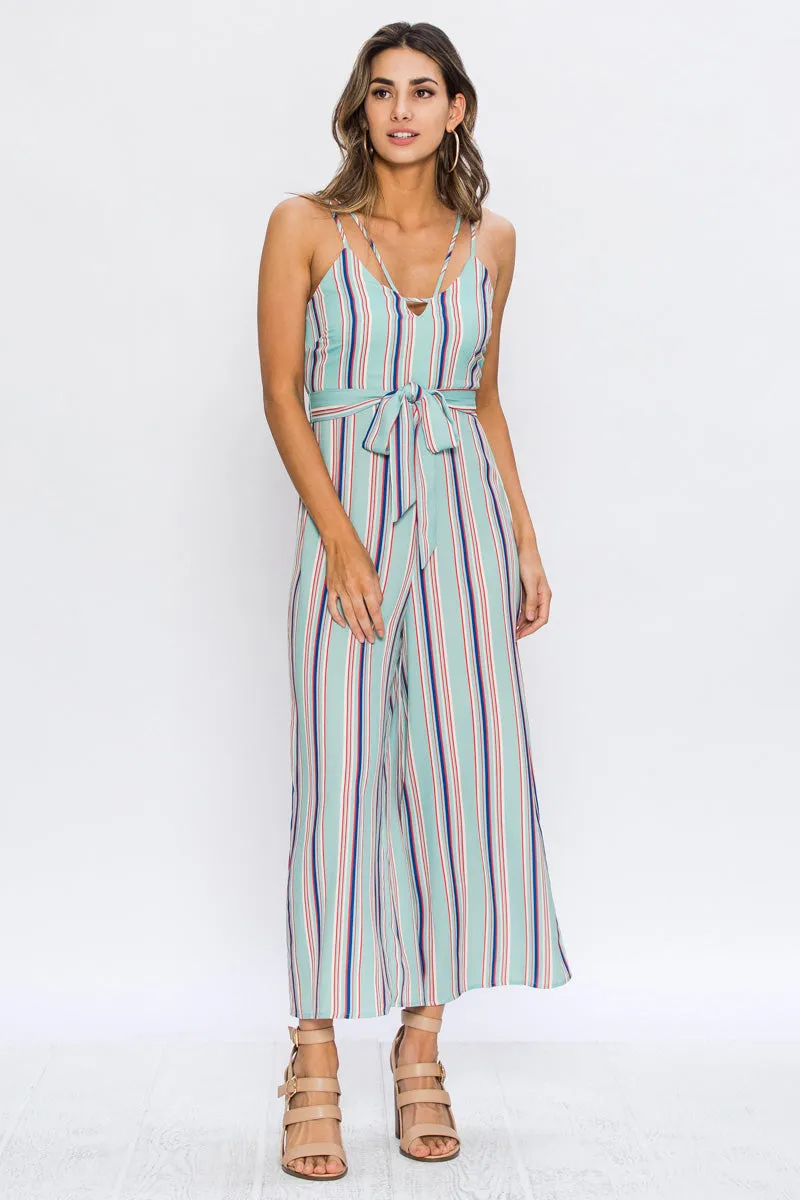 A. Calin Striped Wide Legged Jumpsuit