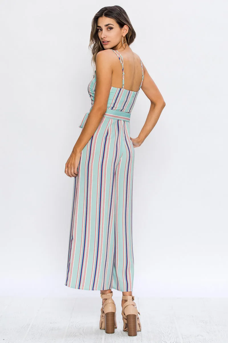 A. Calin Striped Wide Legged Jumpsuit