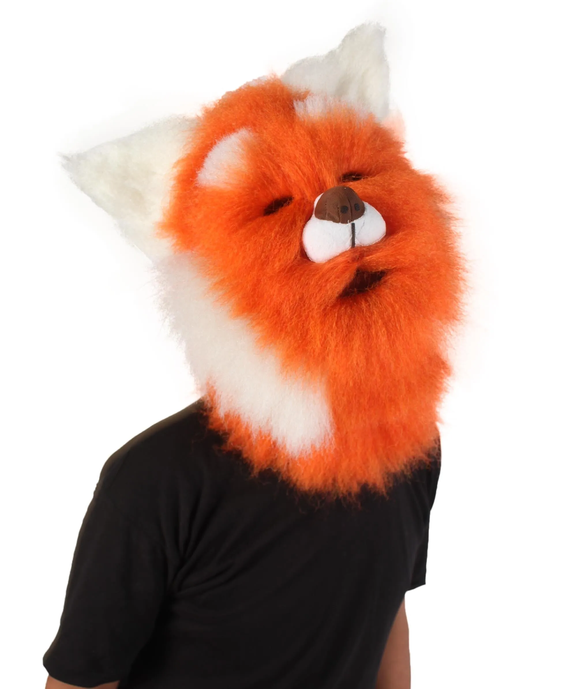 Adult Unisex Animated Movie Furry Panda Red Mask | Perfect for Halloween | Flame-retardant Synthetic Fabric