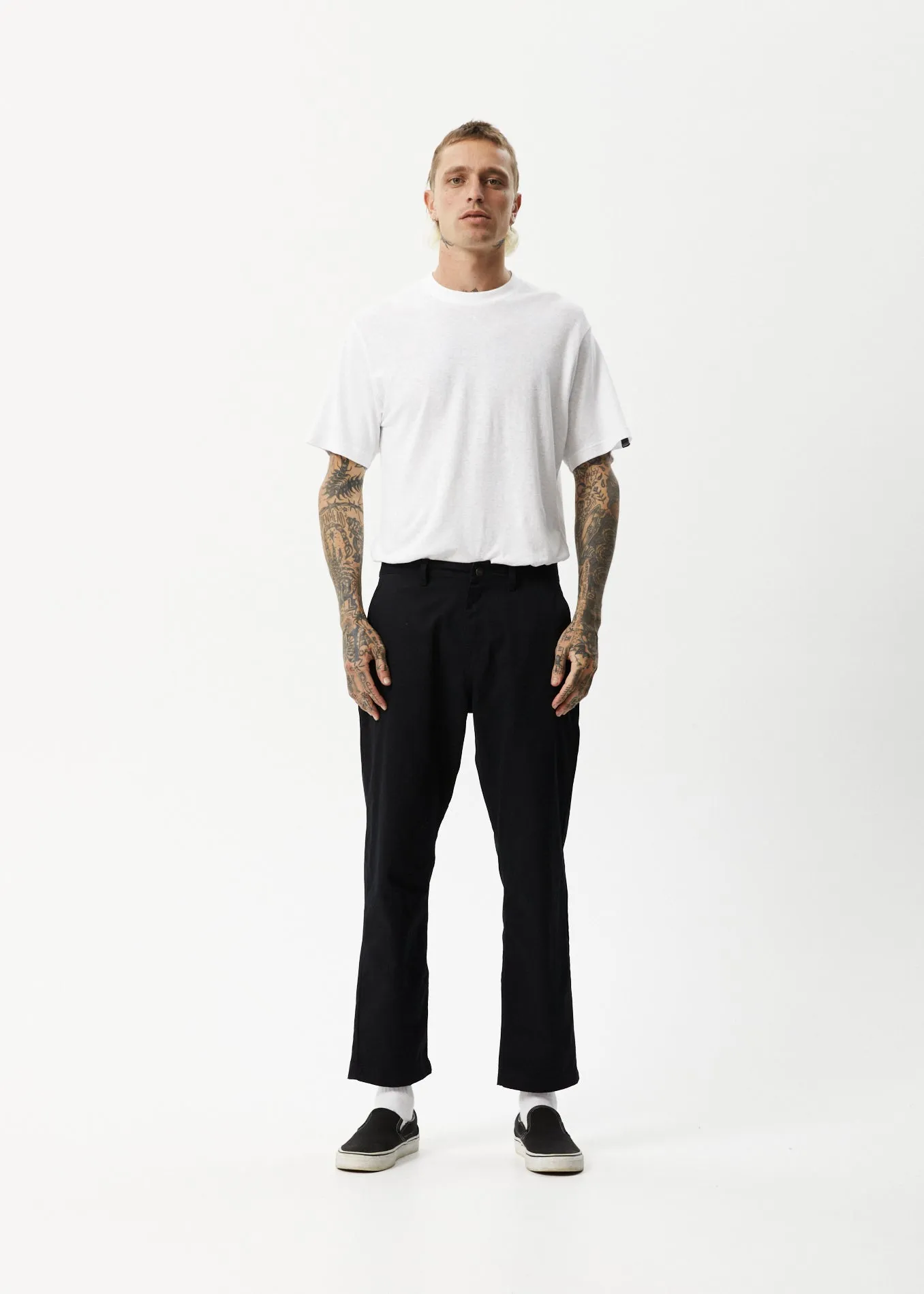 AFENDS Mens Ninety Twos - Recycled Chino Pant - Black