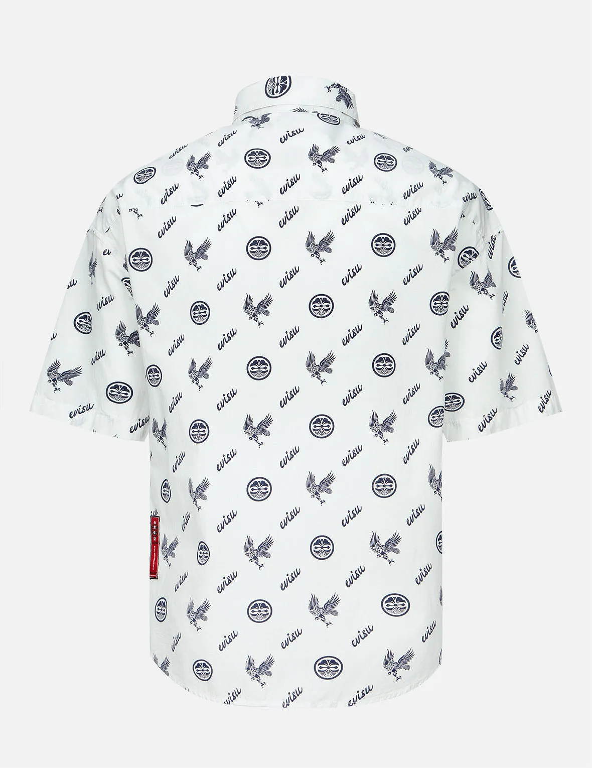 Allover Kamon and Eagle Print Shirt