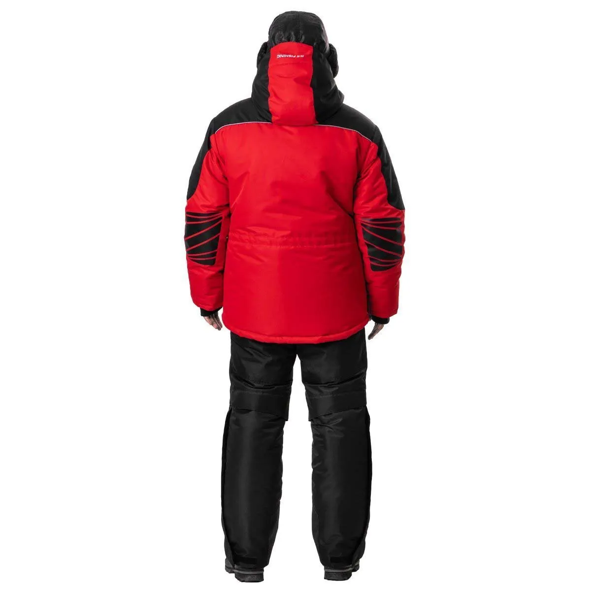 Angler Pro Windproof Winter Jacket and Bibs Set for Men, Red