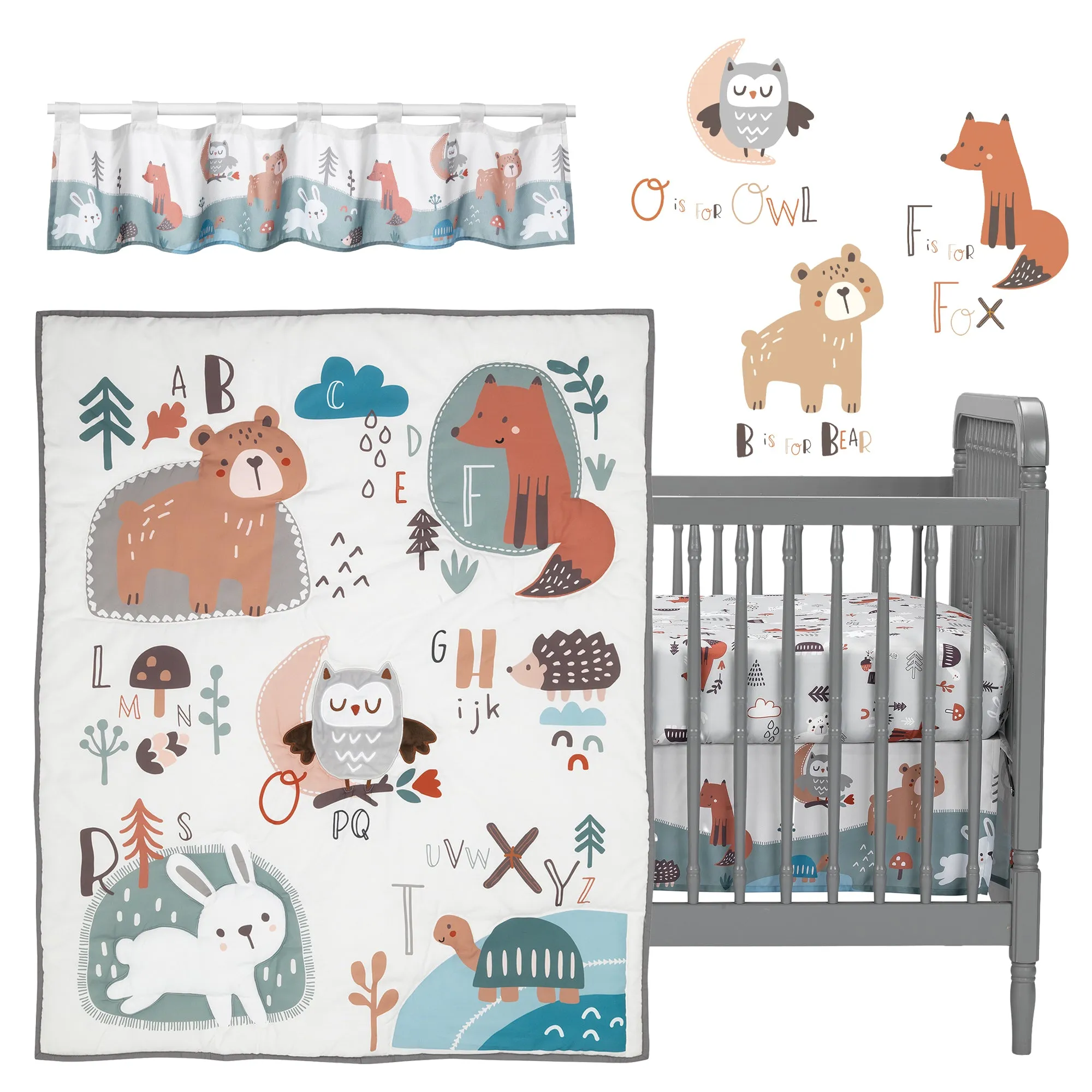 Animal Alphabet 5-Piece Crib Bedding Set