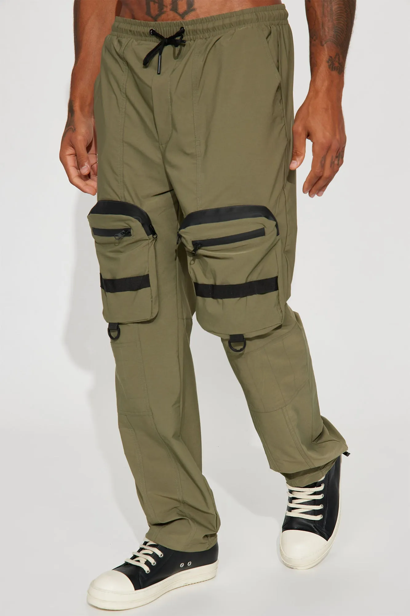 Another Day Nylon Cargo Pants - Olive