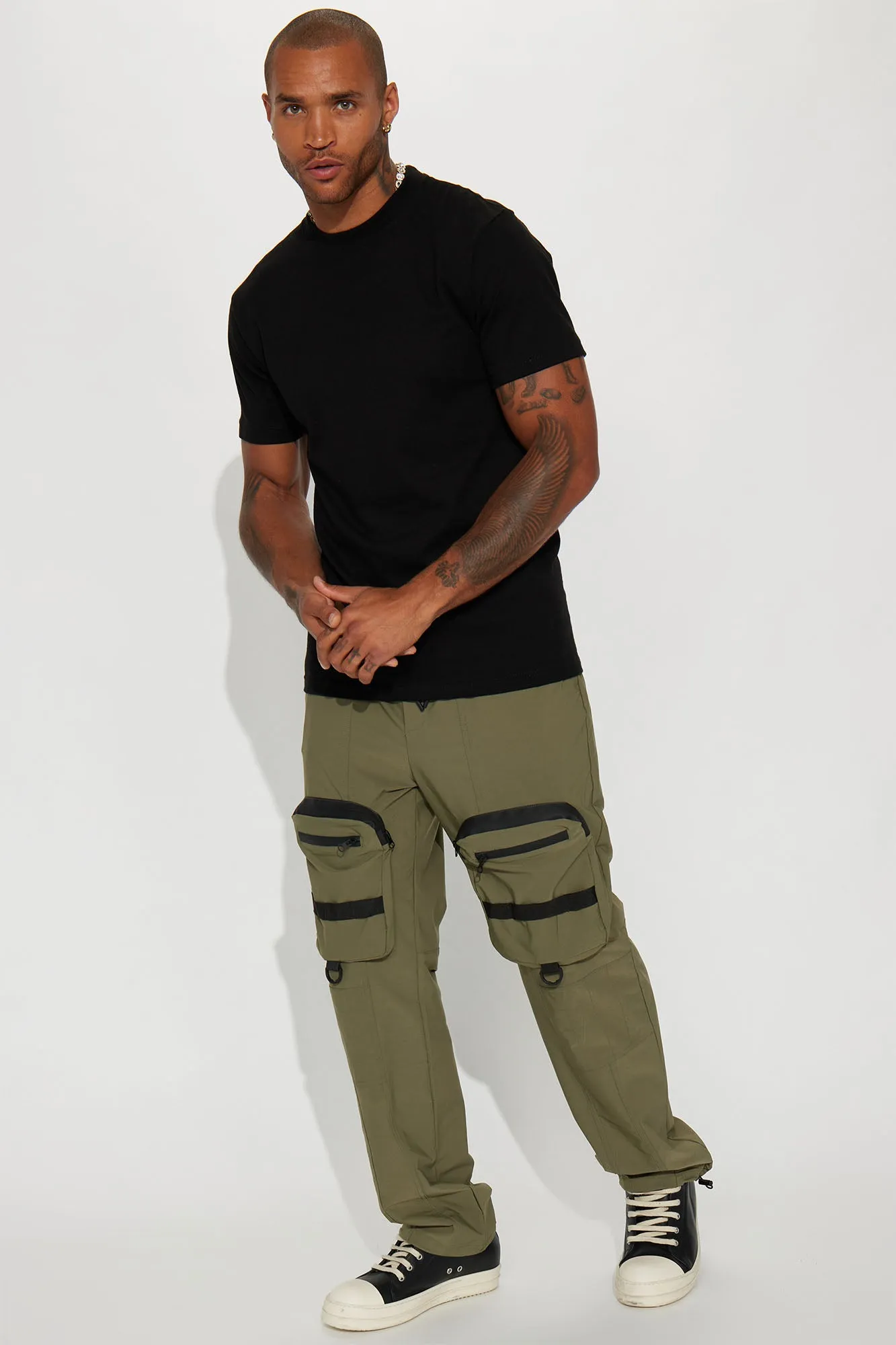 Another Day Nylon Cargo Pants - Olive