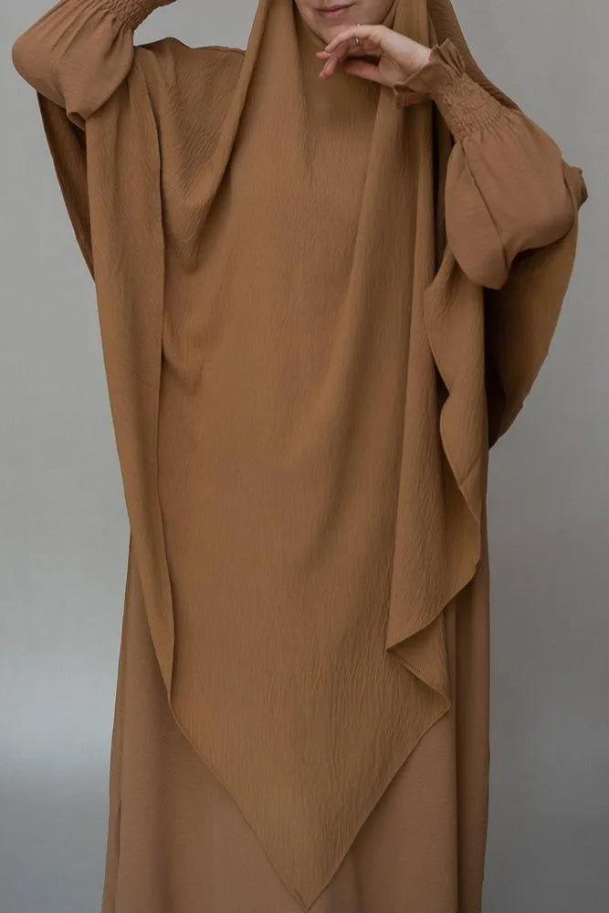 Avalom prayer gown umrah abaya dress non-wrinkling in brown