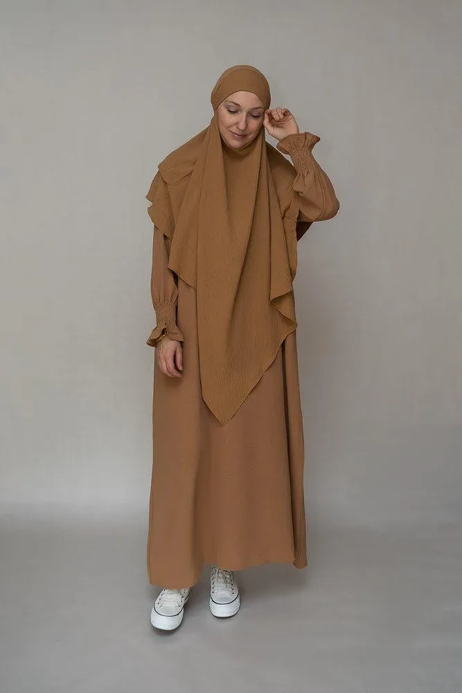 Avalom prayer gown umrah abaya dress non-wrinkling in brown