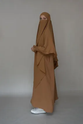 Avalom prayer gown umrah abaya dress non-wrinkling in brown