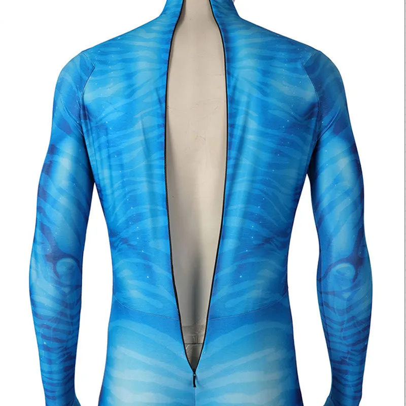 Avatar 2 Cosplay Avatar The Way of Water Costume Jake Sully Blue Jumpsuit