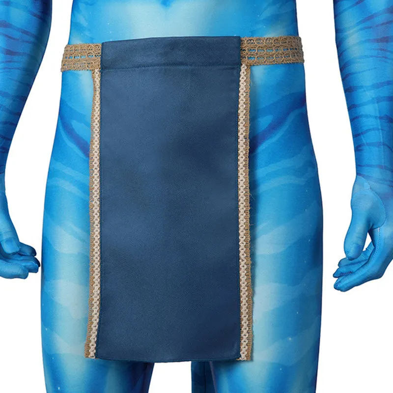 Avatar 2 Cosplay Avatar The Way of Water Costume Jake Sully Blue Jumpsuit