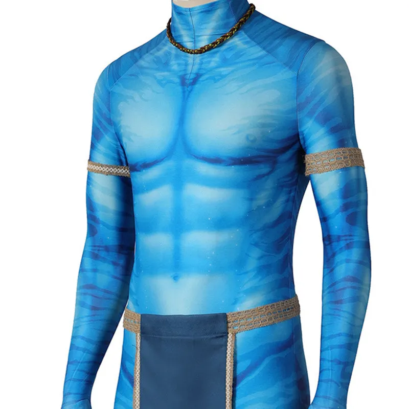 Avatar 2 Cosplay Avatar The Way of Water Costume Jake Sully Blue Jumpsuit