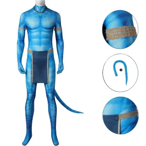 Avatar 2 Cosplay Avatar The Way of Water Costume Jake Sully Blue Jumpsuit