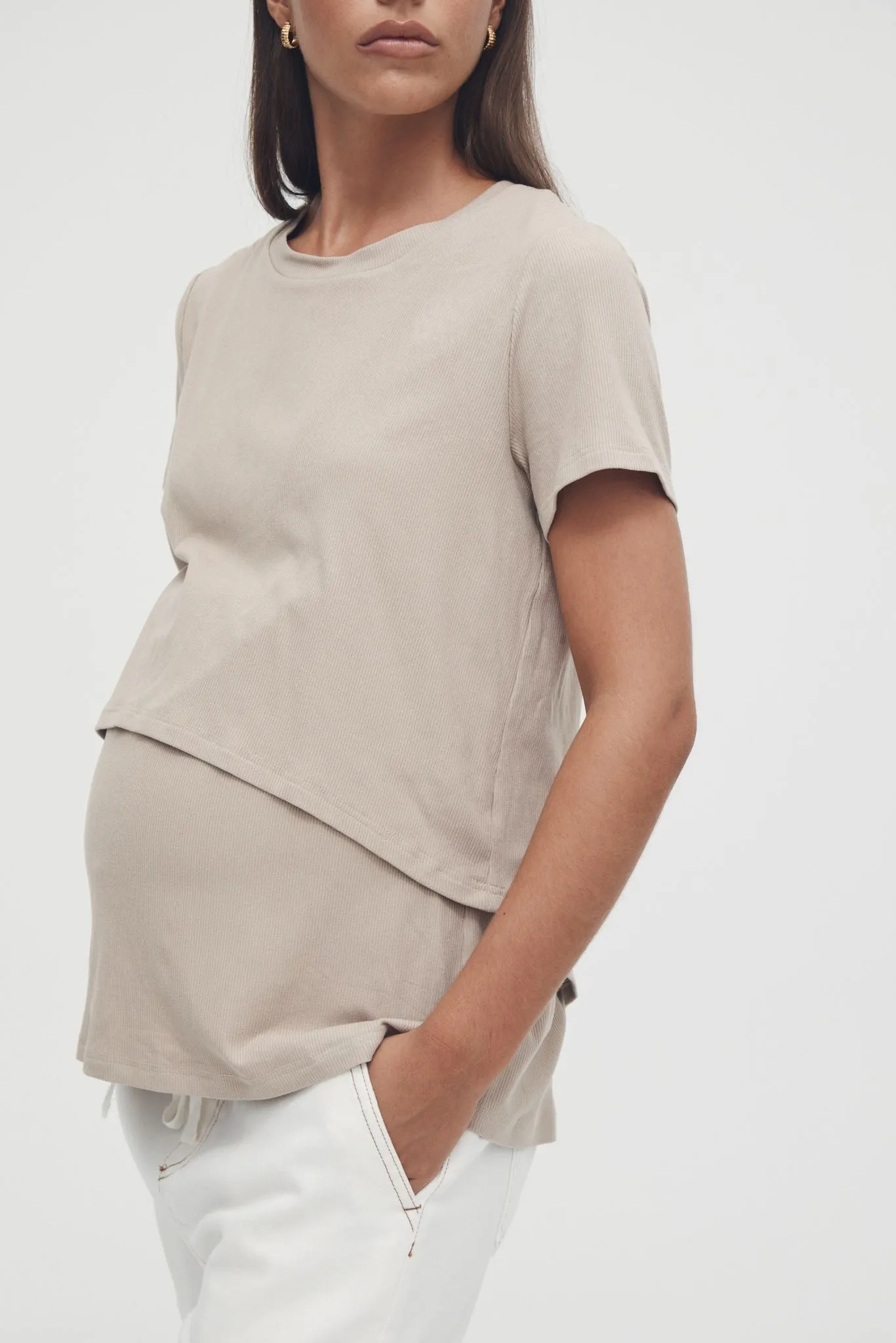 Avenue Nursing Tee (Biscuit)