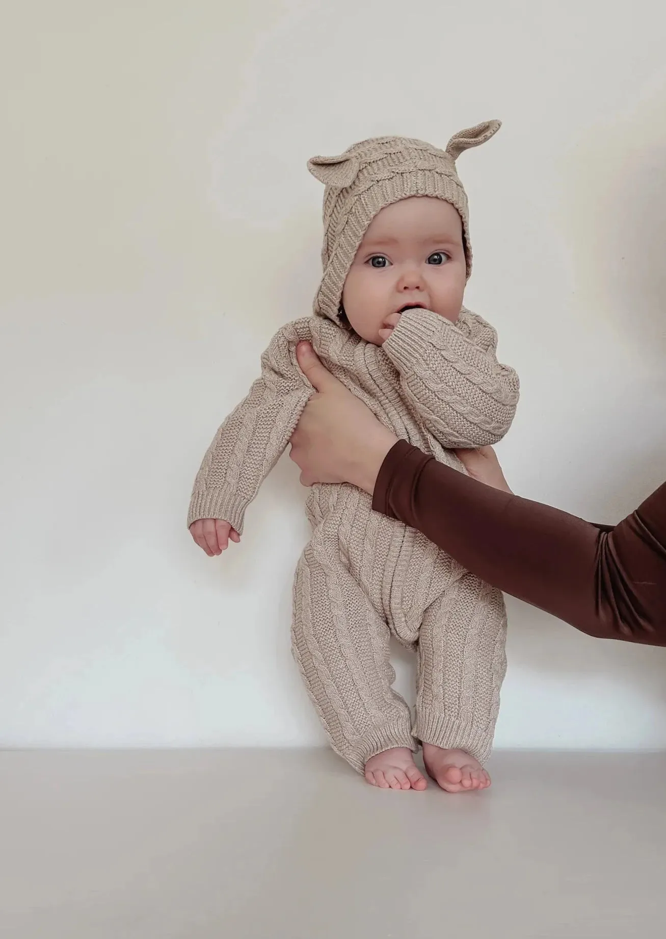 Baby Bear Jumpsuit - Heather Beige