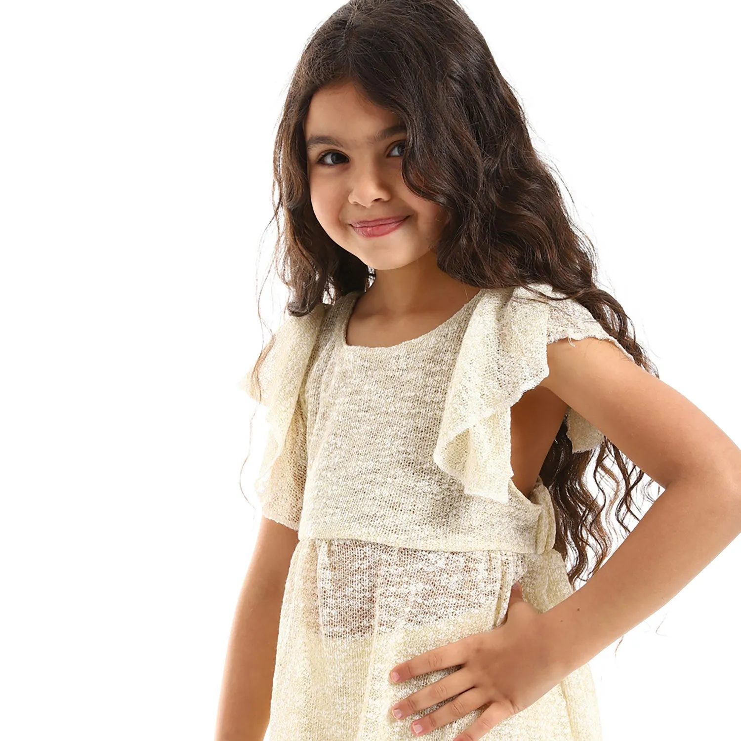 Back Lace Stitched Girls Dress (G128) - Kady