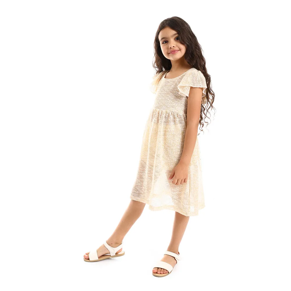 Back Lace Stitched Girls Dress (G128) - Kady