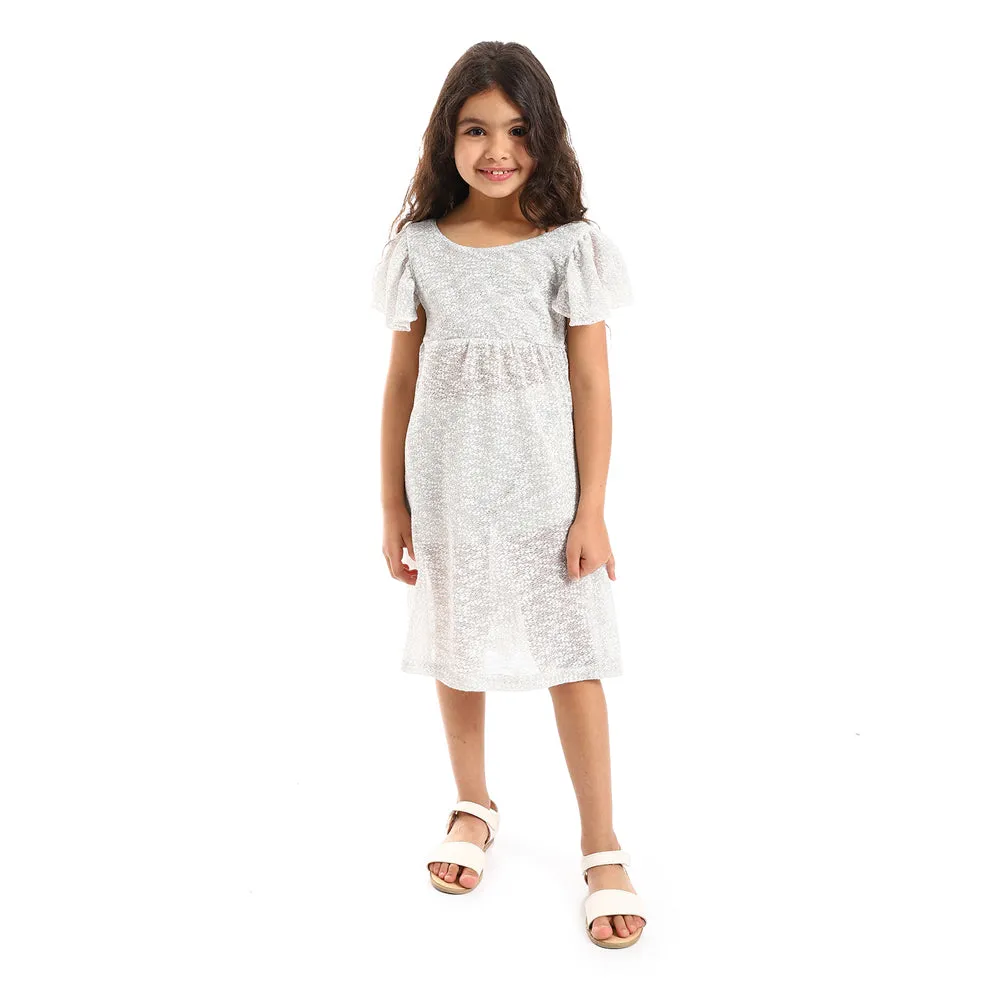 Back Lace Stitched Girls Dress (G128) - Kady