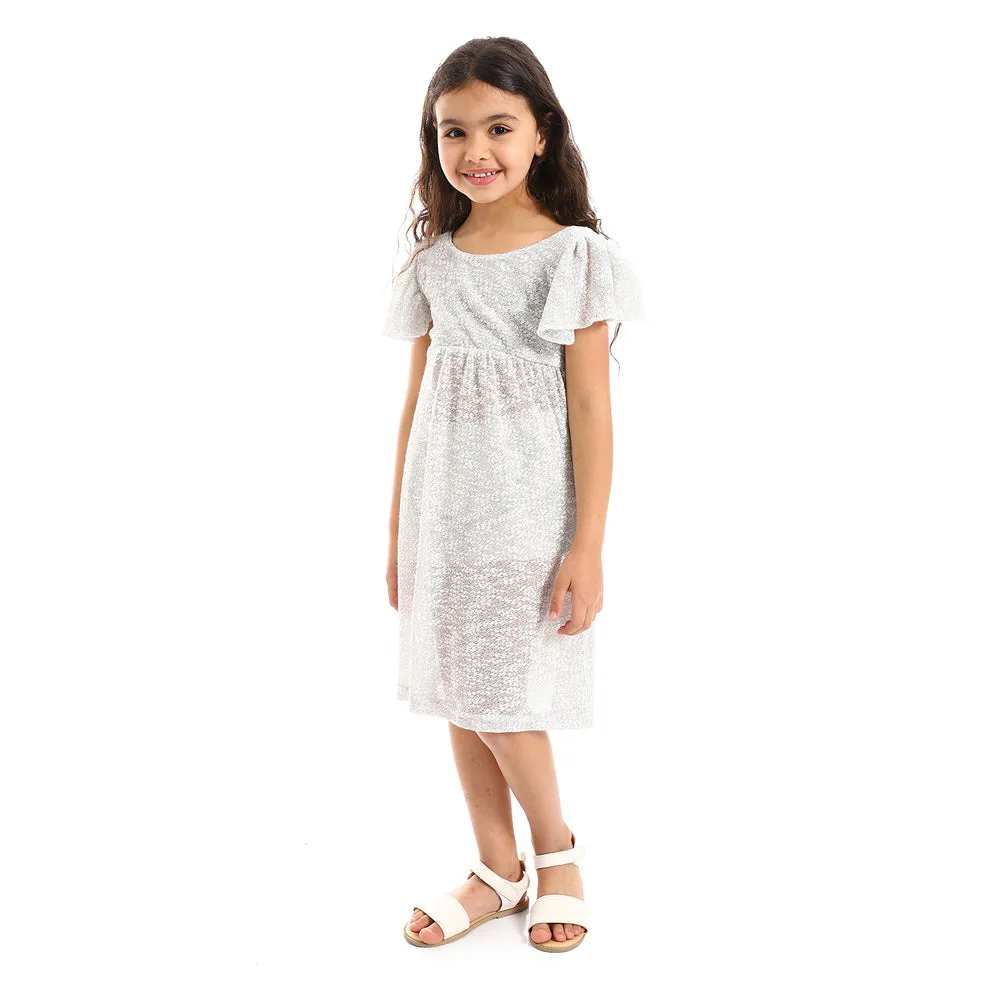 Back Lace Stitched Girls Dress (G128) - Kady