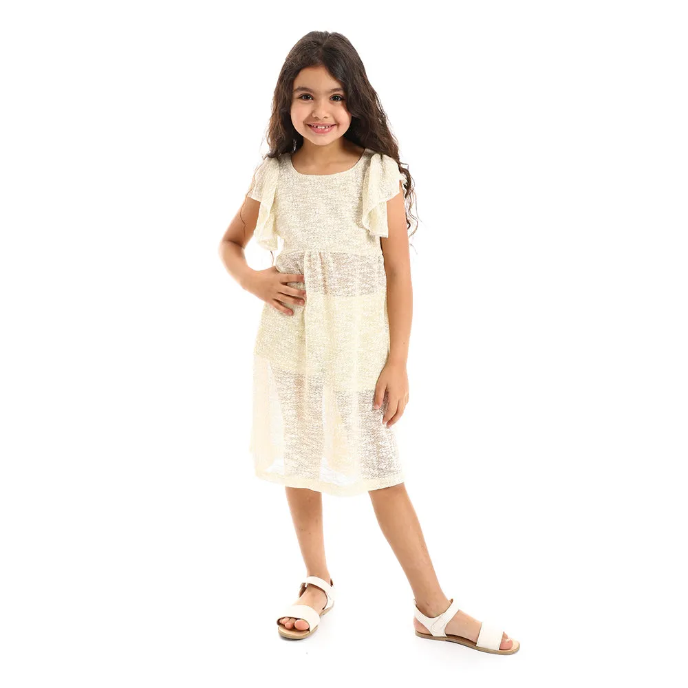 Back Lace Stitched Girls Dress (G128) - Kady