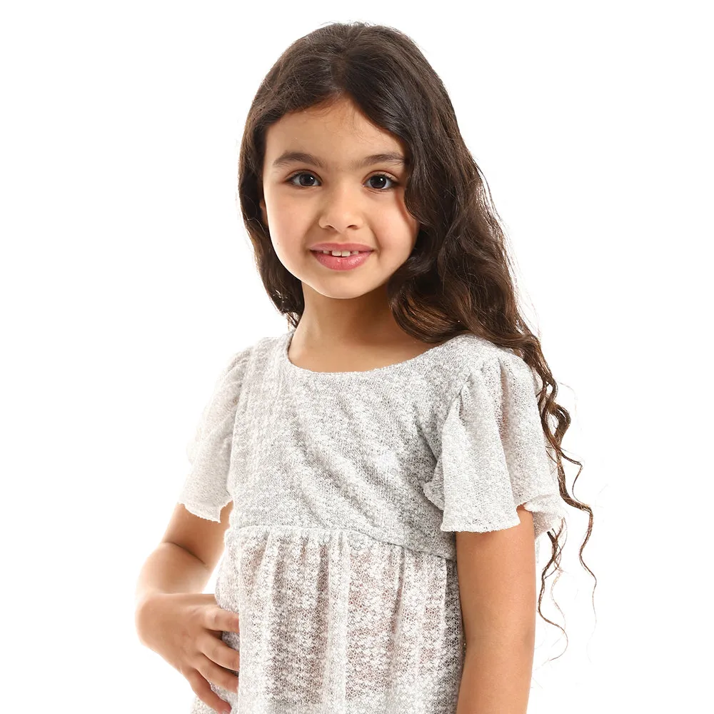 Back Lace Stitched Girls Dress (G128) - Kady