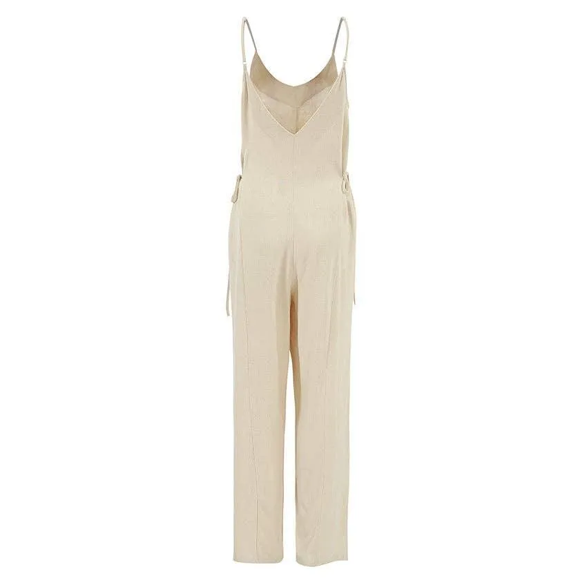 Backless String Shoulder Ladies Daily Jumpsuit LTK2339