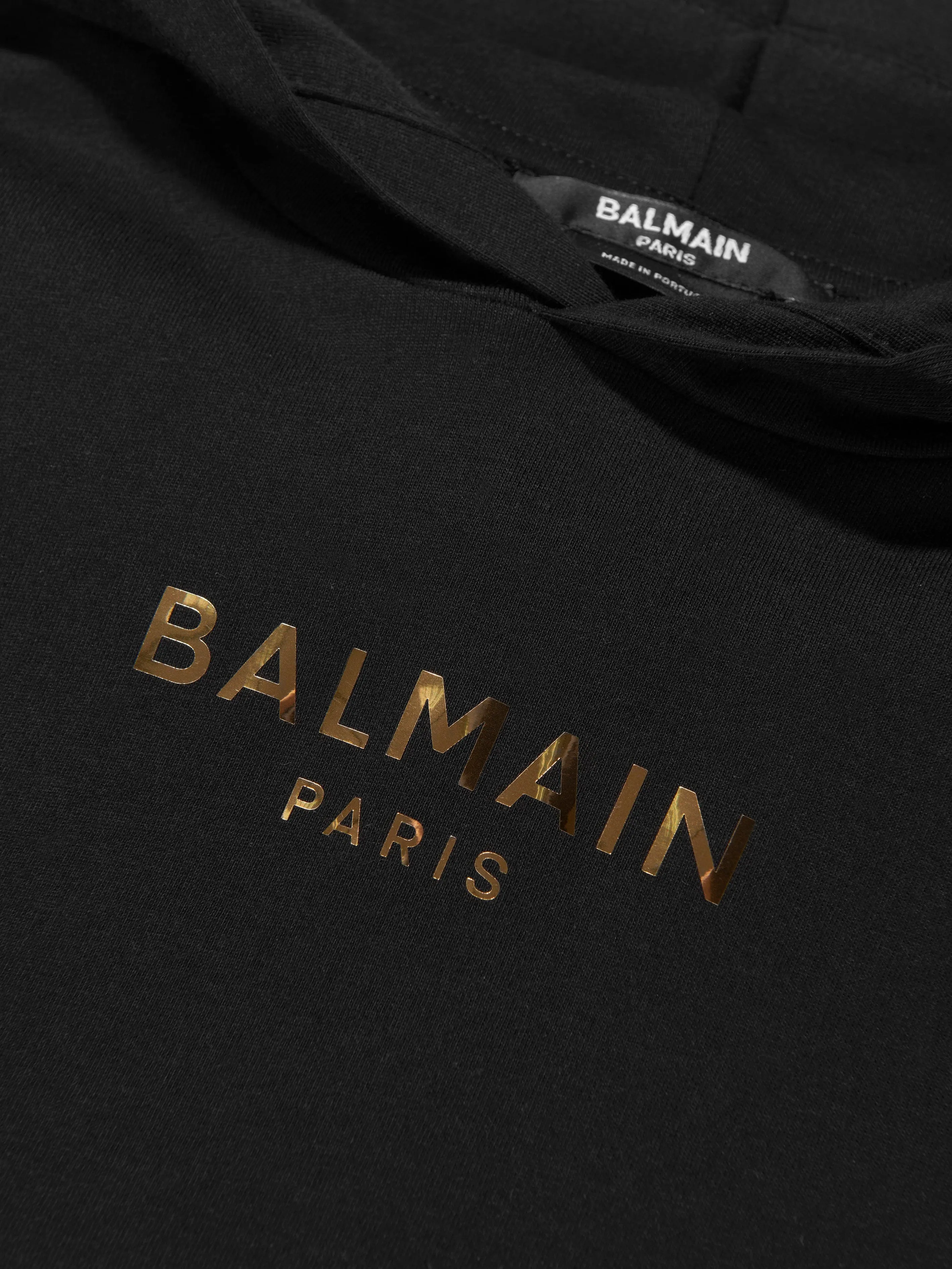 Balmain Girls Hooded Jersey Dress in Black