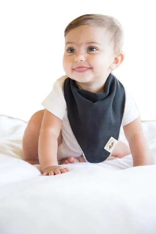 Bandana Bib - Reversible Black/Beige