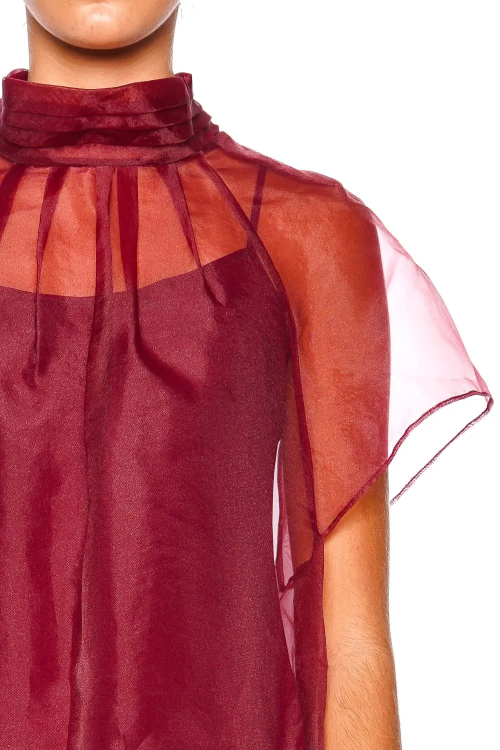 Beaux Oxblood Tiered Mini Dress