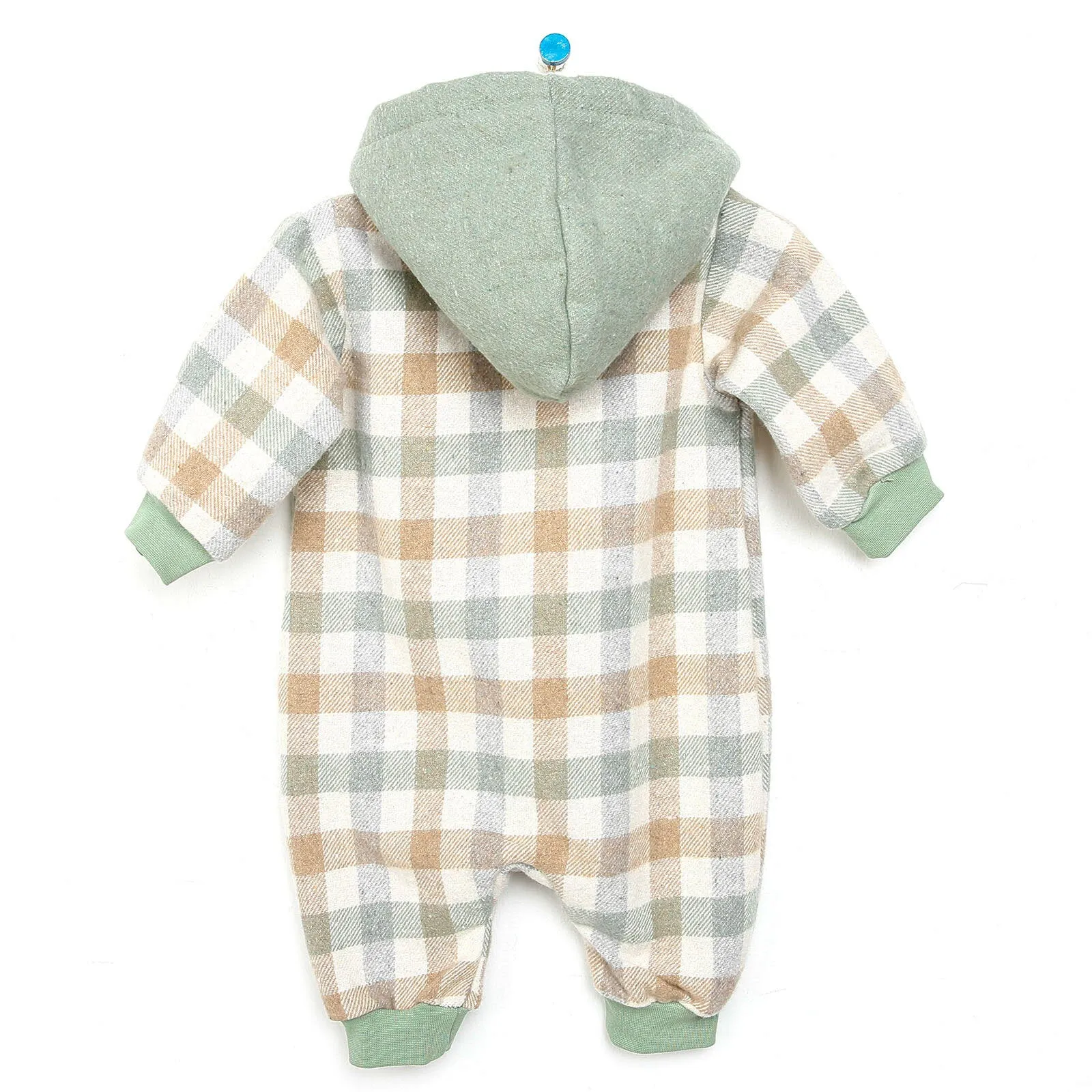 Bebbek Newborn Lumberjack Hooded Jumpsuit - Beige