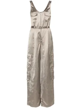 Beige Satin Jumpsuit