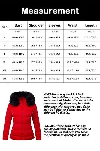 Bellivera Womens Puffer Jacket Winter Clothes for Women 7695 Red XSmall