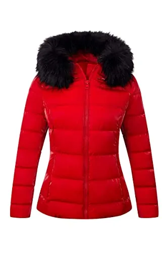 Bellivera Womens Puffer Jacket Winter Clothes for Women 7695 Red XSmall