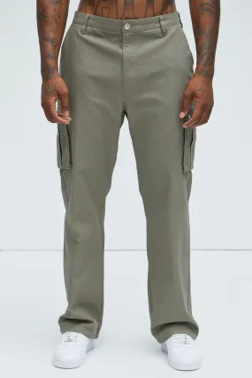 Berry Straight Cargo Pants - Olive