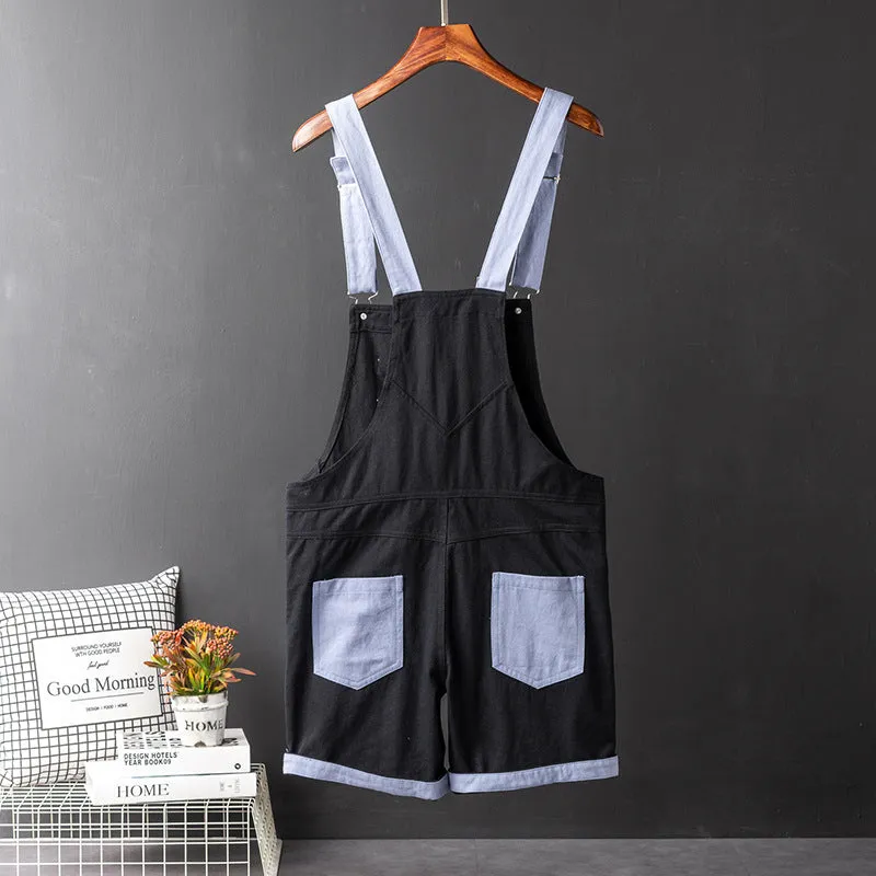 Bib Overall Shorts Above Knee Length Rompers Walk Dungaree Jumpsuit Relaxed Fit