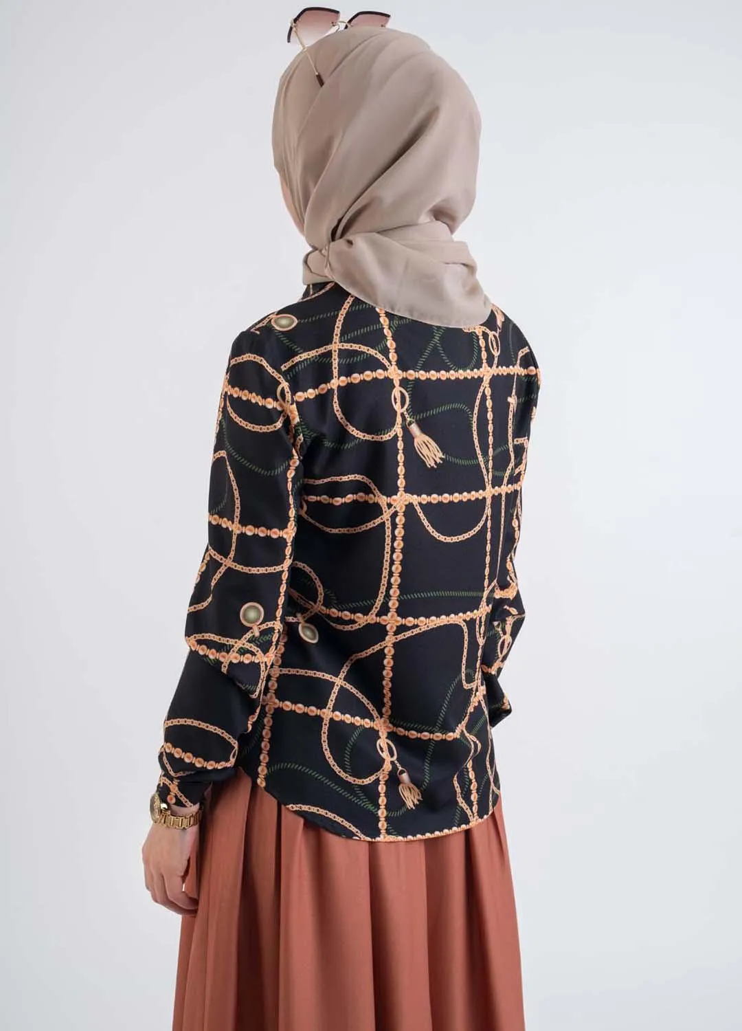 black Chains Shirt-Modest Fashion