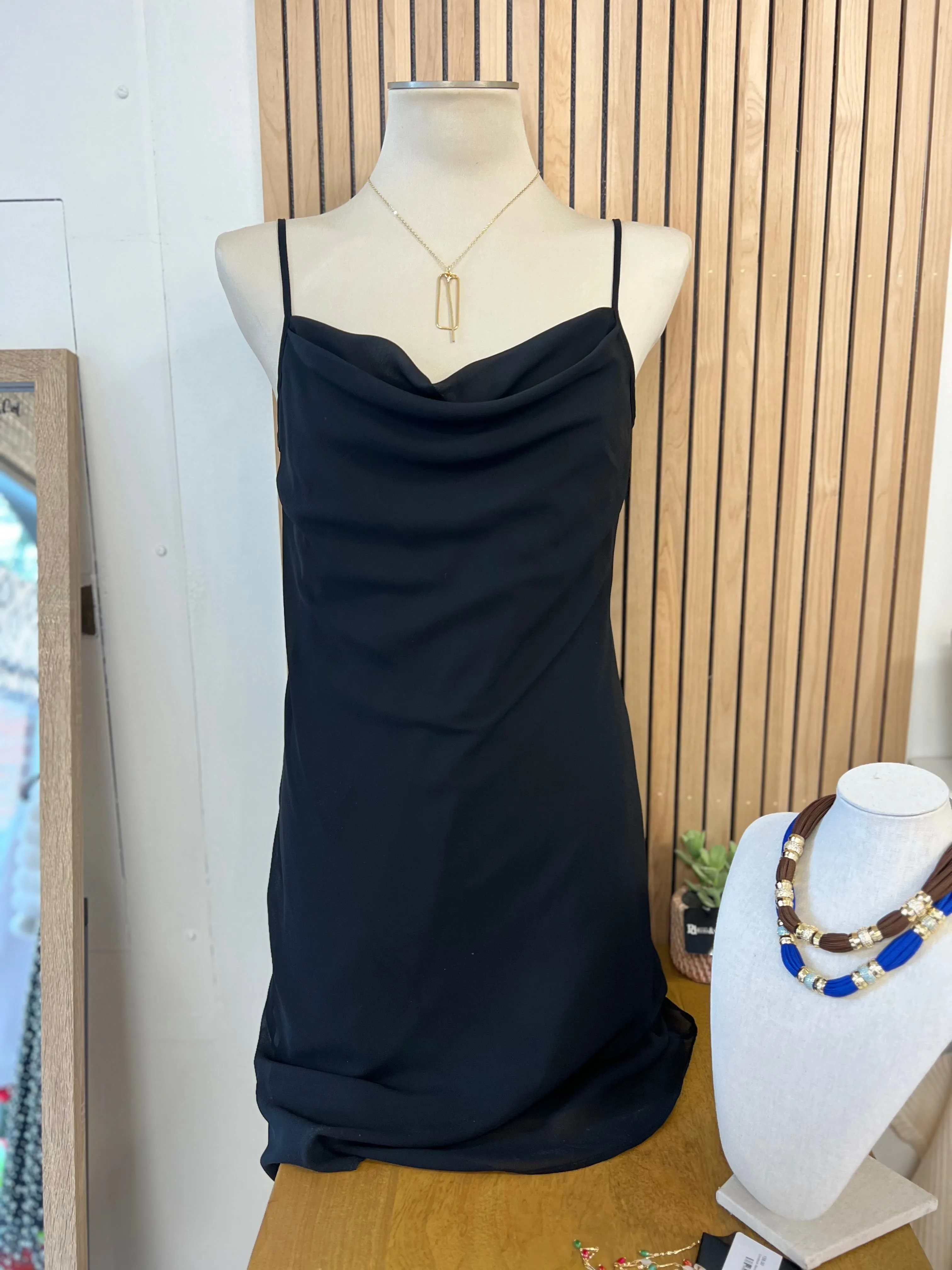 Black Cowl Neck Dress