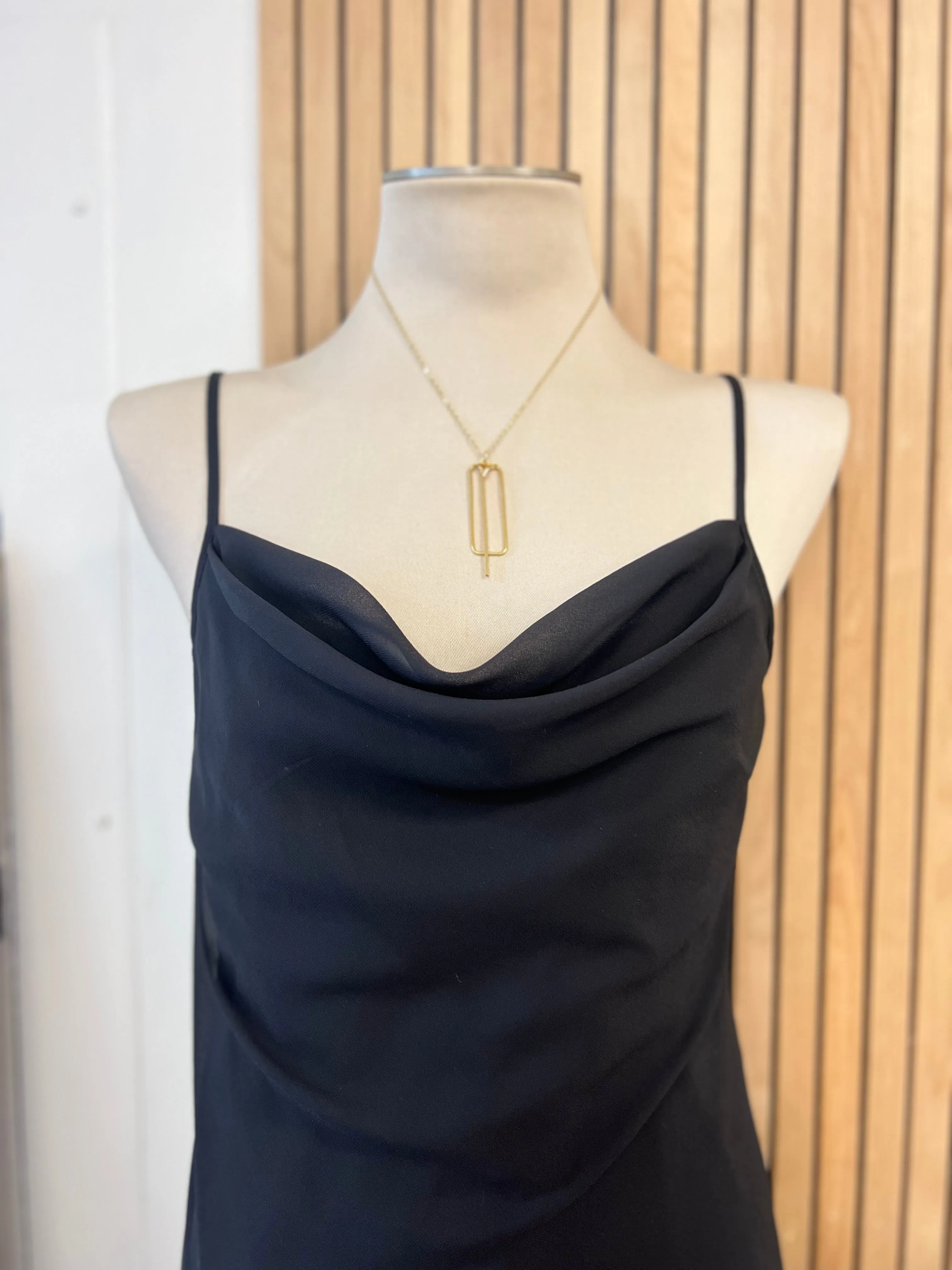 Black Cowl Neck Dress