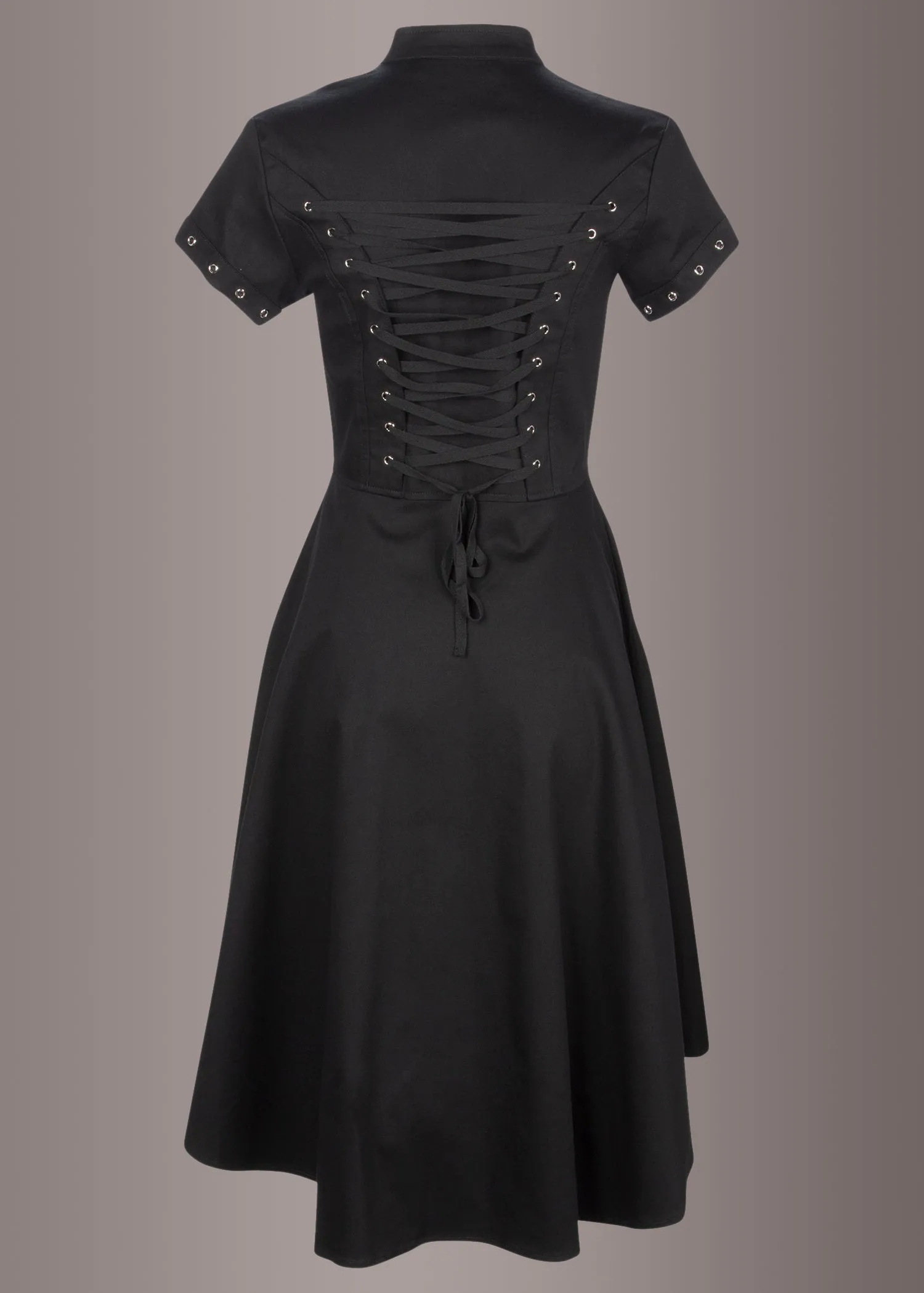 Black Goth Dress with Corset Lacing