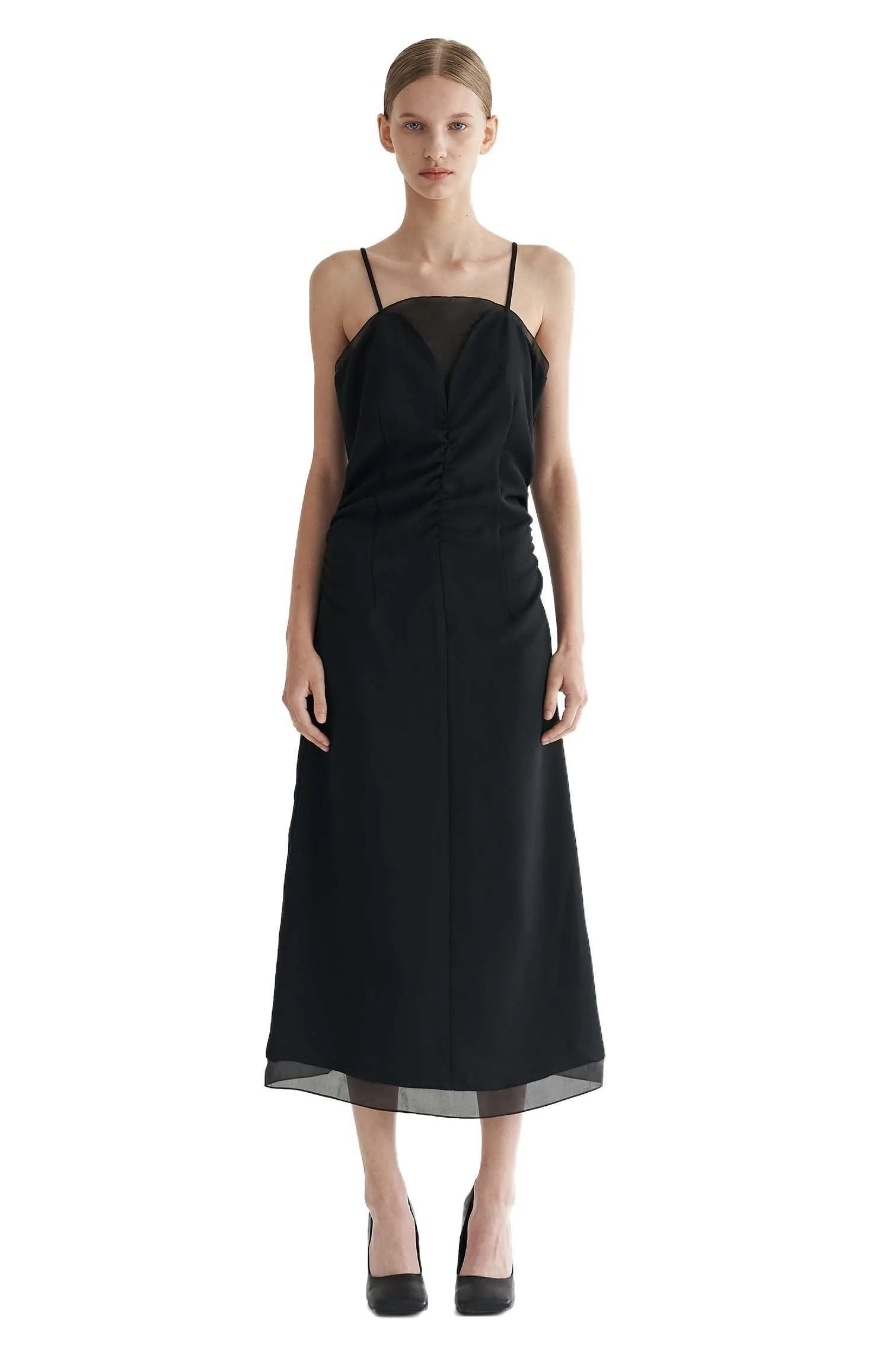 Black Organza Slip Dress