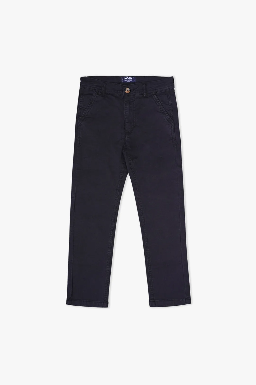 Black Regular Fit Cotton Pant For Boys