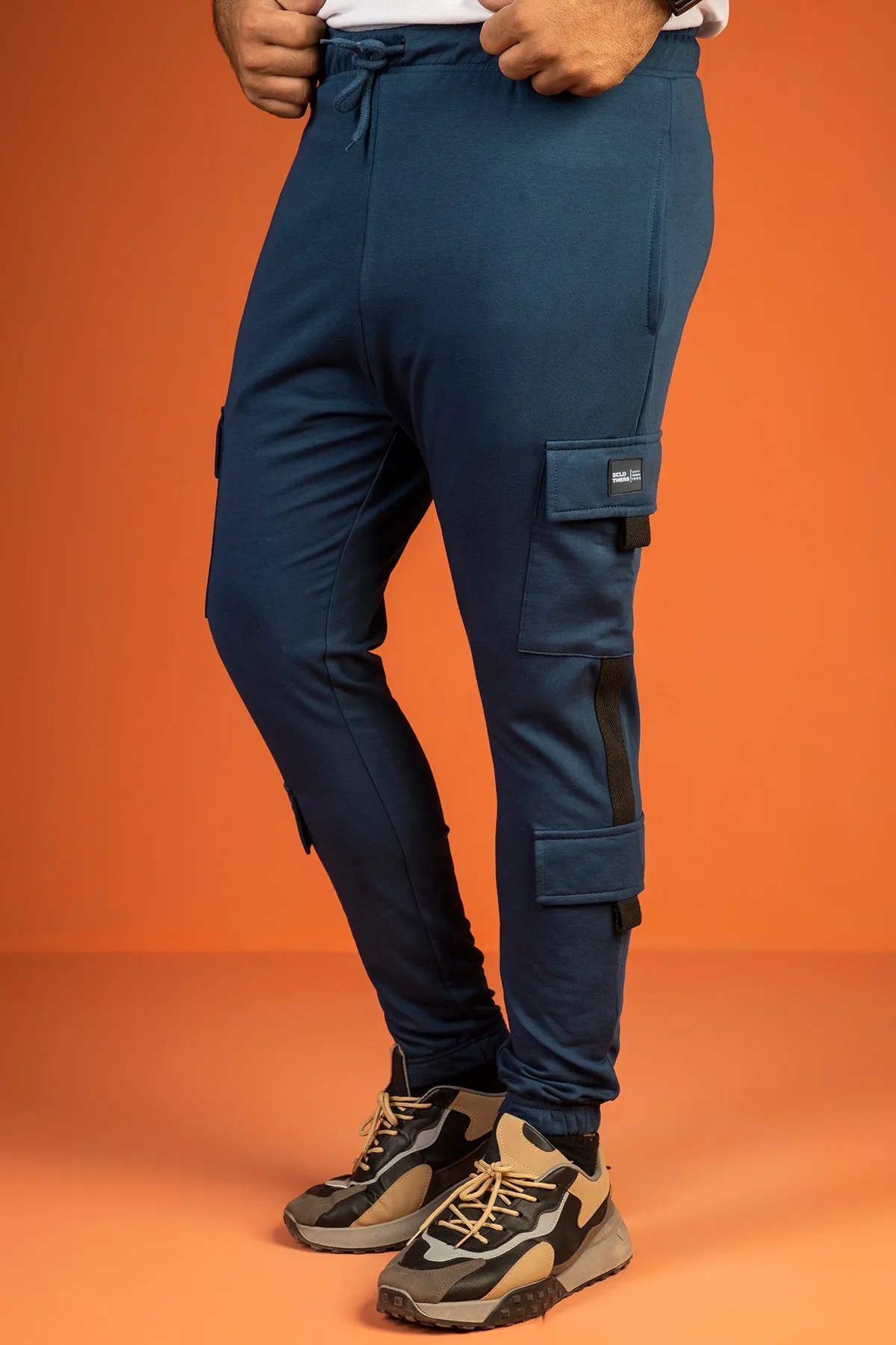 Blue Cargo Jog Pants (Plus Size) - W23 - MTR094P