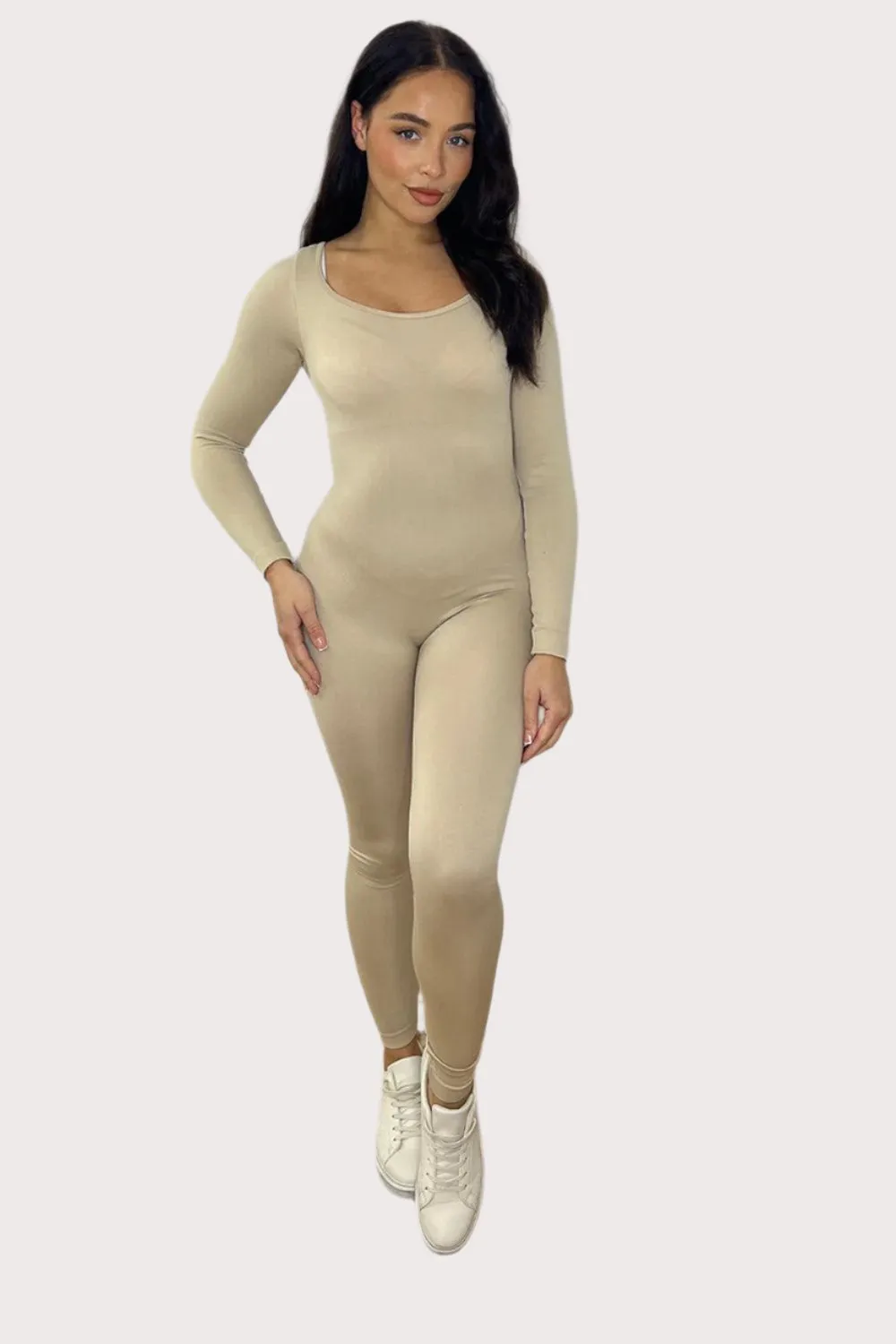 Bodyshaping Low Scoop Neckline Onesie Jumpsuit