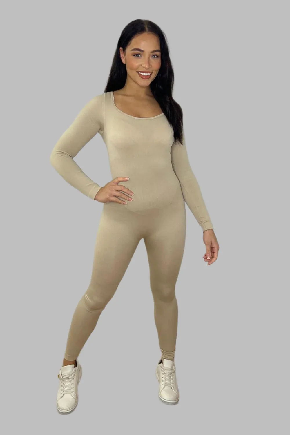 Bodyshaping Low Scoop Neckline Onesie Jumpsuit