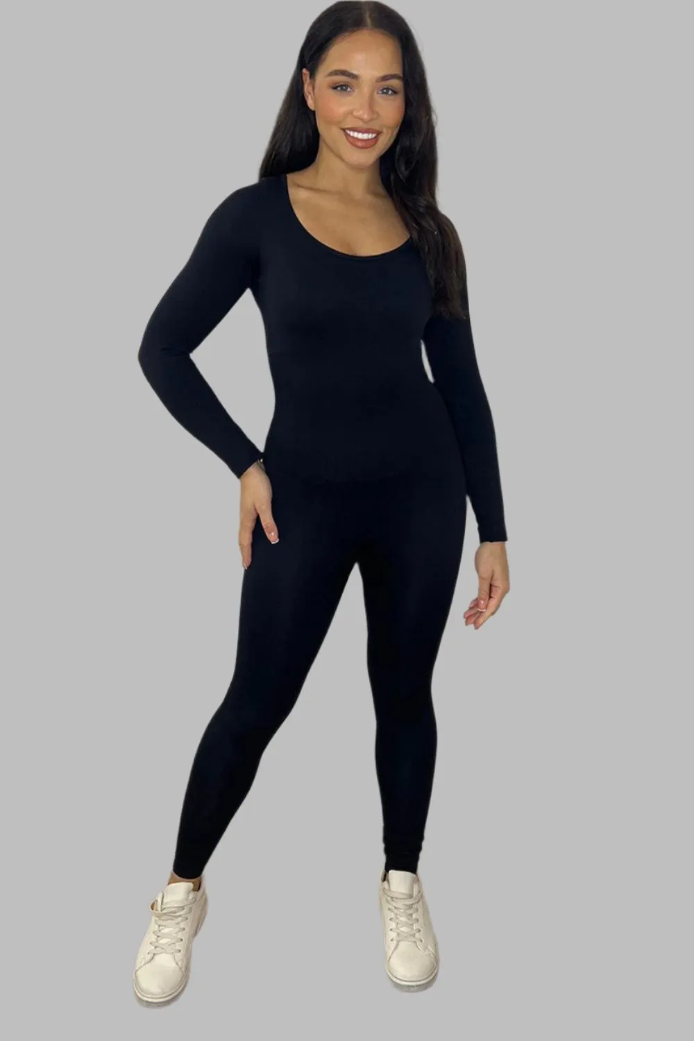 Bodyshaping Low Scoop Neckline Onesie Jumpsuit