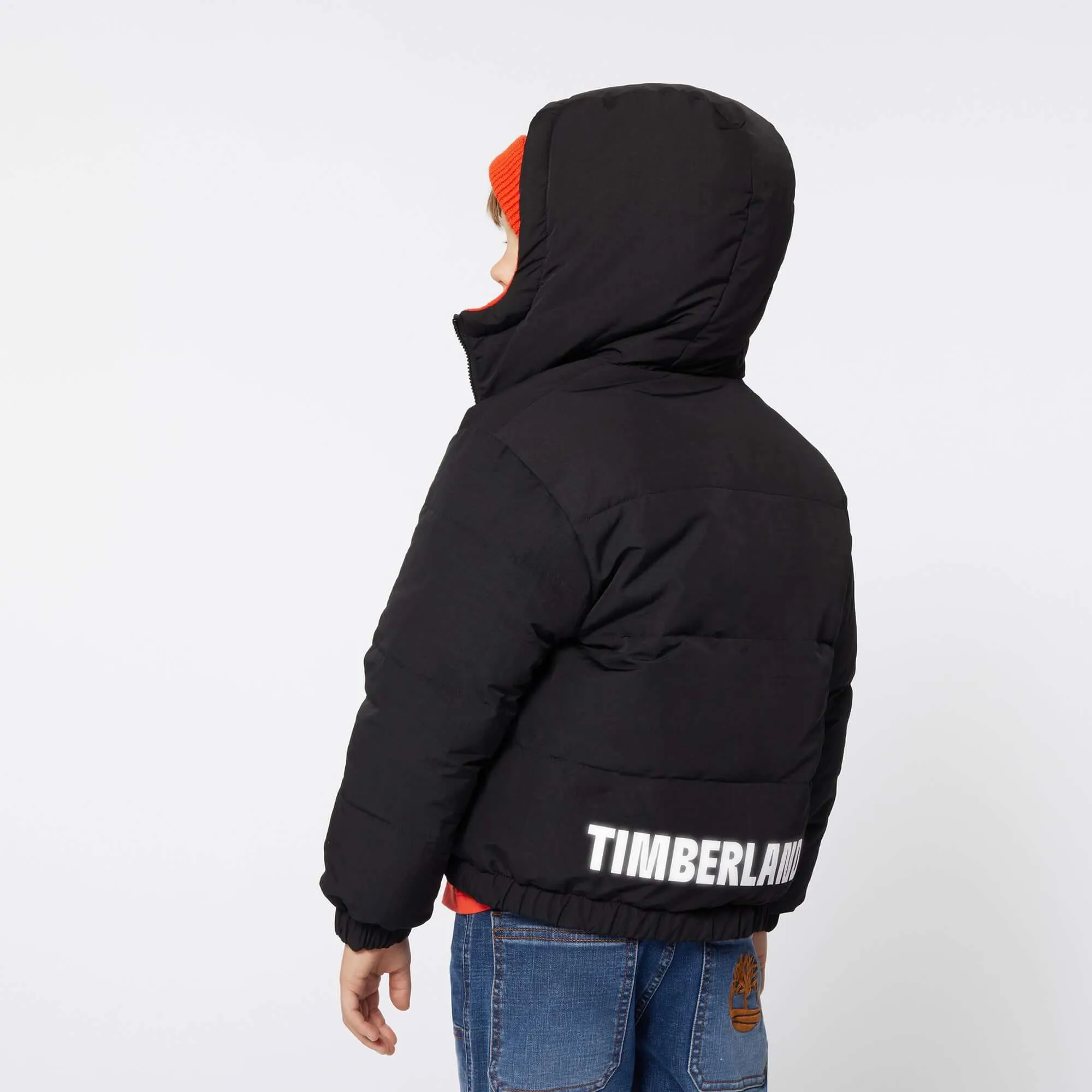 Boys Red/ Black Reversible Puffer Coat